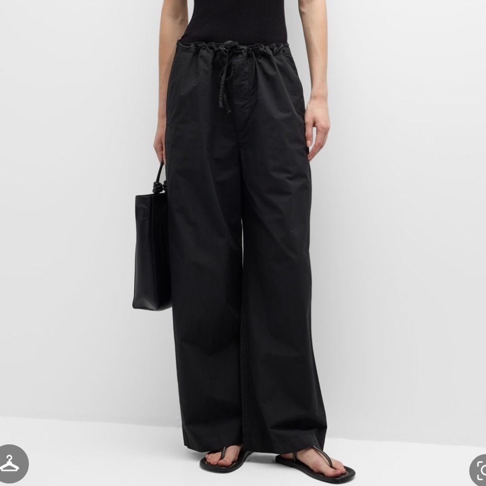 Nili Lotan Black Wide Leg Kai cotton pants M